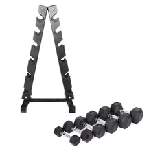 Load image into Gallery viewer, 2.5kg to 17.5kg Hex Dumbbell & Storage Rack Bundle (6 pairs - 120KG)