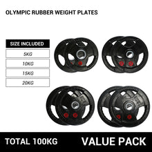 Load image into Gallery viewer, OLI JOY 100KG Rubber Plate Bundle (5/10/15/20KG)