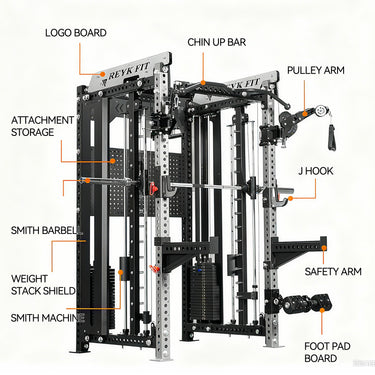 OLI JOY Commercial Pin-Loaded Smith Machine with Cable Crossover