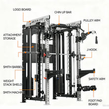 Load image into Gallery viewer, Preorder OLI JOY Commercial Pin-Loaded Smith Machine with Cable Crossover
