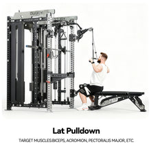 Load image into Gallery viewer, All-in-One Smith Machine Cable Crossover – Pin-Loaded Strength Trainer for Home & Commercial Gym