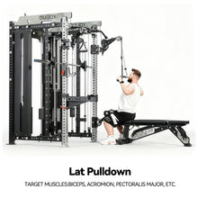 Load image into Gallery viewer, Preorder OLI JOY Commercial Pin-Loaded Smith Machine with Cable Crossover