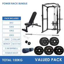 Load image into Gallery viewer, 5108 Commercial Grade Power Rack Cage Bundle with Cable Crossover