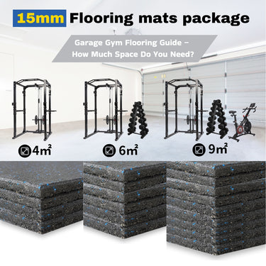 9PCS* 15mm 1Mx 1M Flooring Mat Bundle Soft Rubber Gym Flooring Tiles Mats - Oli Joy Sports