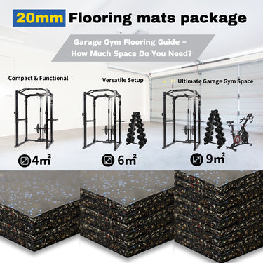 Pre Order 4PCS* 20mm Flooring Mat Soft Rubber Gym Flooring 1Mx 1M Tiles Mat - Oli Joy Sports