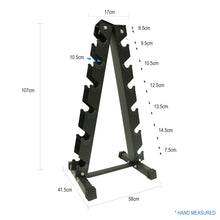 Load image into Gallery viewer, 2.5kg to 15kg Hex Dumbbell & Storage Rack Bundle (6 pairs - 105kg) - Oli Joy Sports