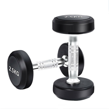 2.5kg to 7.5kg Round Dumbbell & Storage Rack Bundle (3 pairs - 30kg)
