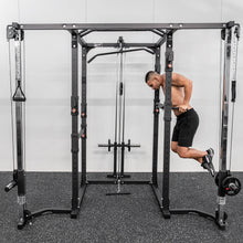 Load image into Gallery viewer, Commercial Grade Power Rack Cage Plus Cable Crossover Attachment (Black Colour) - Oli Joy Sports
