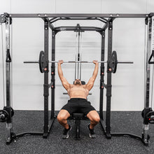 Load image into Gallery viewer, Commercial Grade Power Rack Cage Plus Cable Crossover Attachment (Black Colour) - Oli Joy Sports