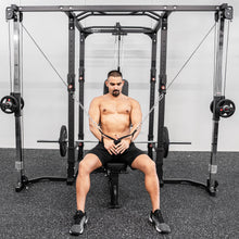 Load image into Gallery viewer, Commercial Grade Power Rack Cage Plus Cable Crossover Attachment (Black Colour) - Oli Joy Sports