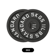 Load image into Gallery viewer, 100kg Black Cast Iron Plates & Barbell Bundle (2.2m bar) - Oli Joy Sports