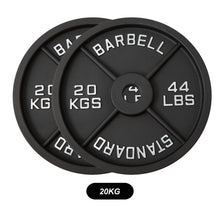 Load image into Gallery viewer, 150kg Black Cast Iron Plates & Barbell Bundle (2.2m bar) - Oli Joy Sports