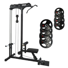 Load image into Gallery viewer, Lat Pull Down Low Row Machine Bundle - 100kg Rubber Weight Plates - Oli Joy Sports