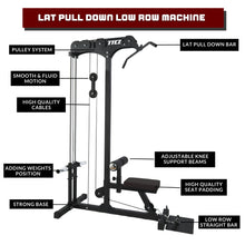 Load image into Gallery viewer, Lat Pull Down Low Row Machine Bundle - 155kg Rubber Weight Plates - Oli Joy Sports