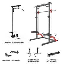 Load image into Gallery viewer, Multifunctional Half Rack Smith Machine Lat Pull Down Chest Press Dip Bar Landmine - Oli Joy Sports