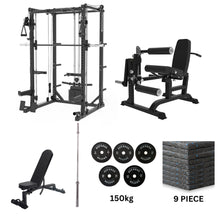 Load image into Gallery viewer, Oli Joy 5383 Power Plus Bundle – Smith Machine with 150 kg Plates, Leg Machine & Gym Mat
