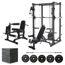 Load image into Gallery viewer, Oli Joy 5383 Power Plus Bundle – Smith Machine with 150 kg Plates, Leg Machine & Gym Mat