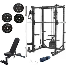 Load image into Gallery viewer, Ultimate Commercial Grade Power Rack with 3 Machines & Fitness Equipment Bundle