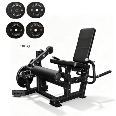 OLI JOY Plate Loaded Leg Curl & Extension Bundle with 100kg Bumper Plates