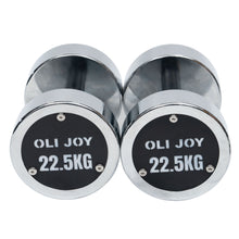 Load image into Gallery viewer, 2.5kg to 27.5kg Chrome Round Dumbbell & Storage Rack (6 pairs - 180kg) - Oli Joy Sports