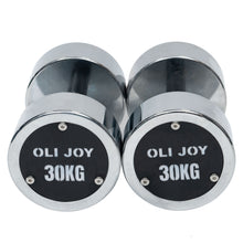 Load image into Gallery viewer, 10kg to 30kg Chrome Round Dumbbell & Storage Rack (6 pairs - 225kg) - Oli Joy Sports