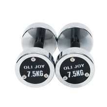 Load image into Gallery viewer, 5kg to 20kg Chrome Round Dumbbell & Storage Rack Bundle (6 pairs - 150kg) - Oli Joy Sports