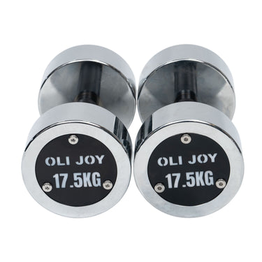 Chrome Dumbbell Round Dumbbell (2.5kg-30kg/ 2.5kg increments) - Oli Joy Sports