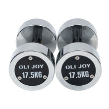 Load image into Gallery viewer, Chrome Dumbbell Round Dumbbell (2.5kg-30kg/ 2.5kg increments) - Oli Joy Sports