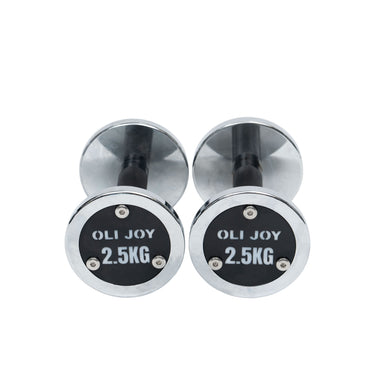 Chrome Dumbbell Round Dumbbell (2.5kg-30kg/ 2.5kg increments) - Oli Joy Sports