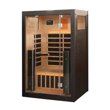 2 person infrared sauna black finish