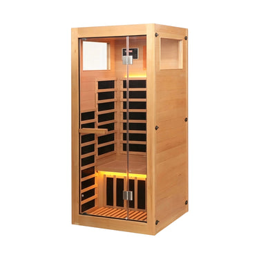 1 person infrared sauna natural wood