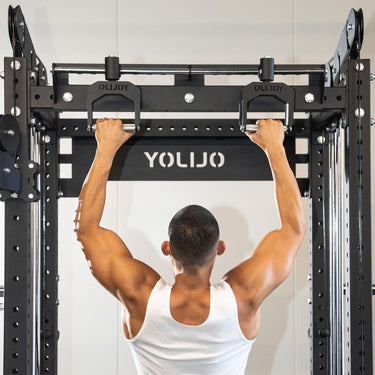 Adjustable Chin Up Bar Handle Attachment Modular Power Rack System - Oli Joy Sports