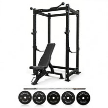 Load image into Gallery viewer, Preorder Oli Joy Full Cage Power Rack with Heavy-Duty Steel Frame with 150 kg Plates, Barbell & Bench