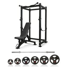 Load image into Gallery viewer, Preorder Oli Joy Full Cage Power Rack with Heavy-Duty Steel Frame with 150 kg Weight Plates, Barbell & Bench