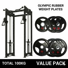 Load image into Gallery viewer, 3.0mm cable crossover machine plate load with 100kg Rubber plates