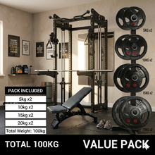 Load image into Gallery viewer, Ultimate 3.0mm Cable Crossover plate load & Free Weight Training System(100kg rubber plates weights))