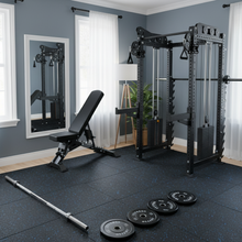 Load image into Gallery viewer, Oli Joy 5492 Elite Functional Trainer Bundle – Cable Crossover Power Rack with 150 kg Plates, Smith System & Gym Mat