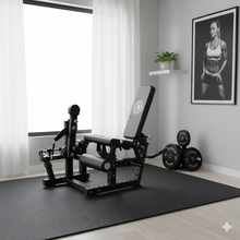 Load image into Gallery viewer, OLI JOY Plate Loaded Leg Curl & Extension Bundle with 100kg Bumper Plates
