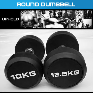 2.5 kg to 20kg Round Dumbbell & Storage Rack Bundle (6 pairs - 115kg)