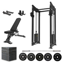 Load image into Gallery viewer, Oli Joy 5492 Elite Functional Trainer Bundle – Cable Crossover Power Rack with 150 kg Plates & Gym Mat