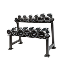 Load image into Gallery viewer, 5kg to 30kg Chrome Round Dumbbell & Storage Rack (6 pairs - 210kg) - Oli Joy Sports
