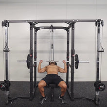 Load and play video in Gallery viewer, Commercial Grade Power Rack Cage Plus Cable Crossover Attachment (Black Colour)