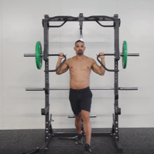 Load and play video in Gallery viewer, Multifunctional Half Rack Smith Machine Lat Pull Down Chest Press Dip Bar Landmine