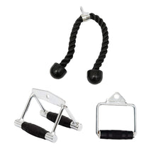 Load image into Gallery viewer, Close Grip Triangle, D Stirrup Handle &Tricep Rope Bundle