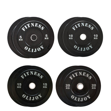 100kg Black Bumper Plates Bundle (5/10/15/20) - Oli Joy Sports