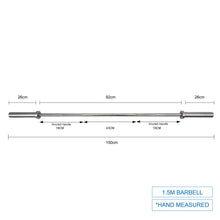 Load image into Gallery viewer, 1.5M Olympic Weight Barbell Bar 12KG 700LB - Oli Joy Sports