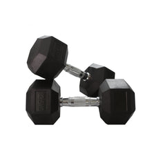 Load image into Gallery viewer, Rubber Hex Dumbbell (2.5kg-50kg/ 2.5kg increments) - Oli Joy Sports