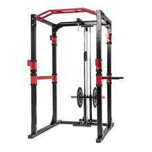 Load image into Gallery viewer, Pre Order Power Rack Bundle - 100kg Colour Bumper Weight Plates &amp; Barbell
