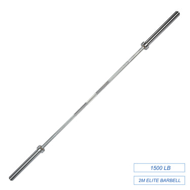 2M Elite Olympic Weight Barbell 15KG 1500LB Silver - Oli Joy Sports
