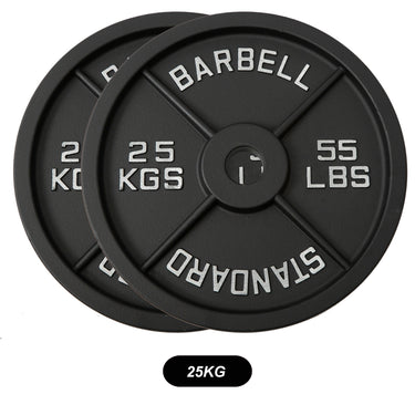 Olympic Black Cast Iron Weight Plates 1.25/2.5/5/10/15/20/25 KG - Oli Joy Sports
